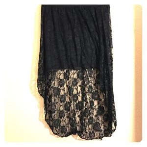 Silhouette Plus Size High Low Black Lace Skirt 3x